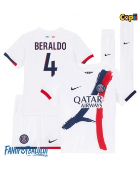 Paris Saint-Germain Lucas Beraldo #4 Echipament de Fotbal Replică 2025-26 Copii Deplasare (+ Șorturi)